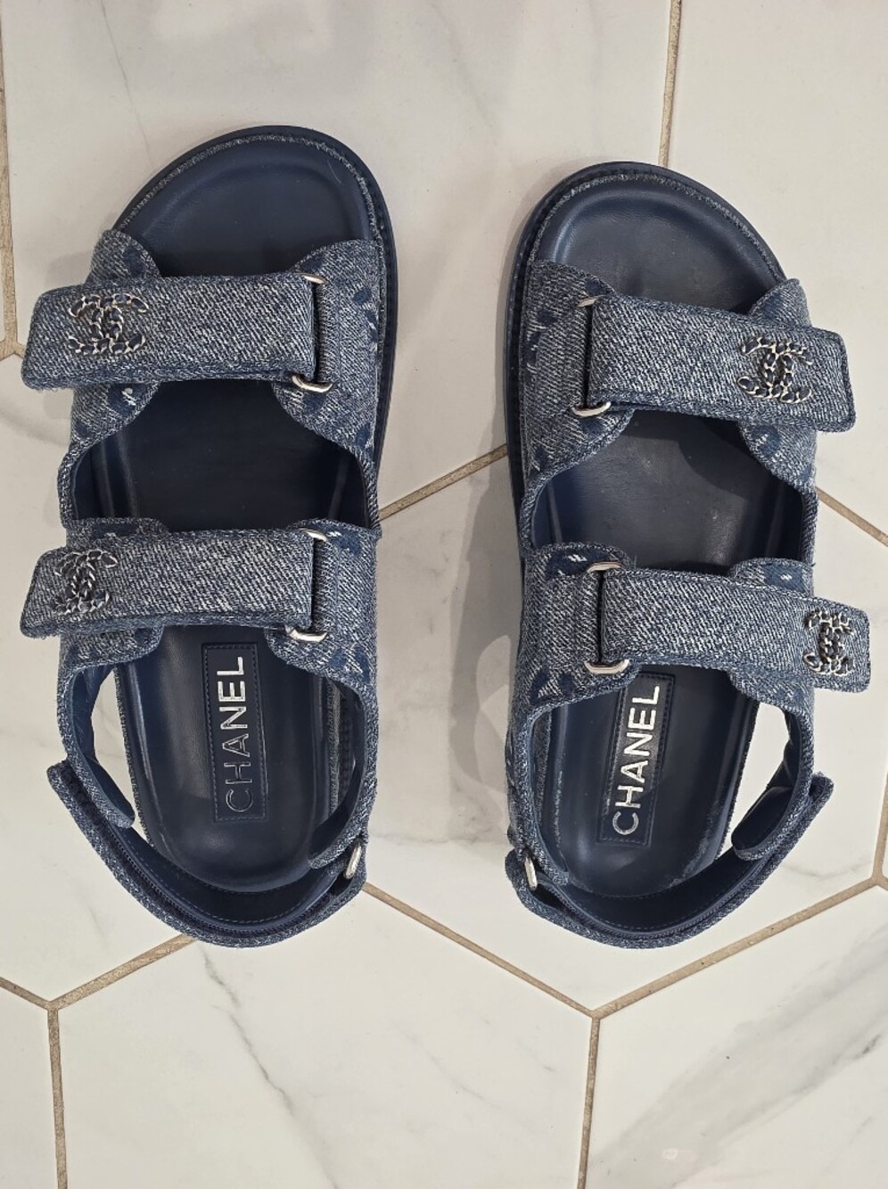 Chanel Dad Sandals Denim Size 36